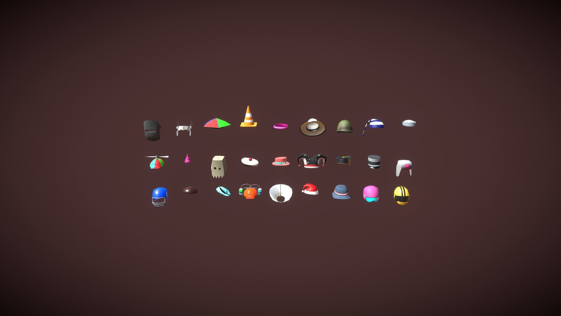 [M]27 Low Poly Hats #2 3d model