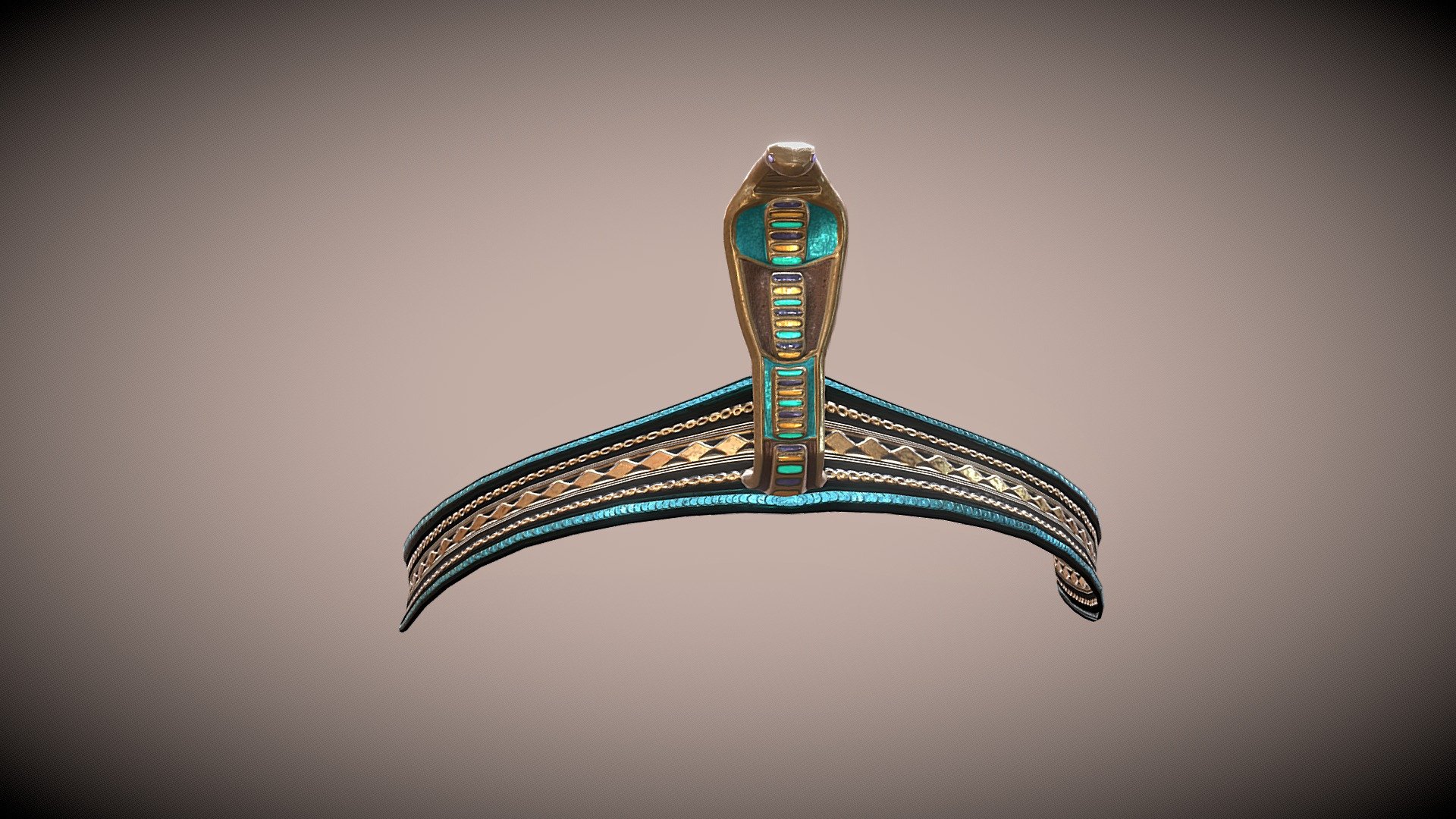 Egyptian crown with Uraeus 3d model