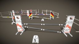 Horse Riding Obstacle Horse jumping Lowpoly pack