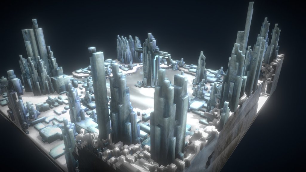 Voxel Ice Cave 3d model