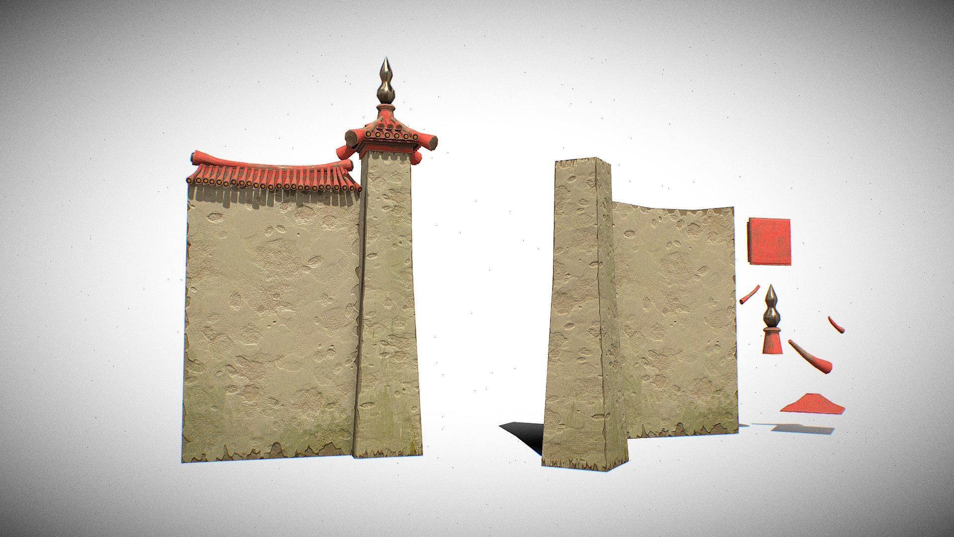 Modular Chinese Wall 3d model