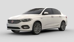 Fiat Tipo 2016 AR/VR, LowPoly 3D Model