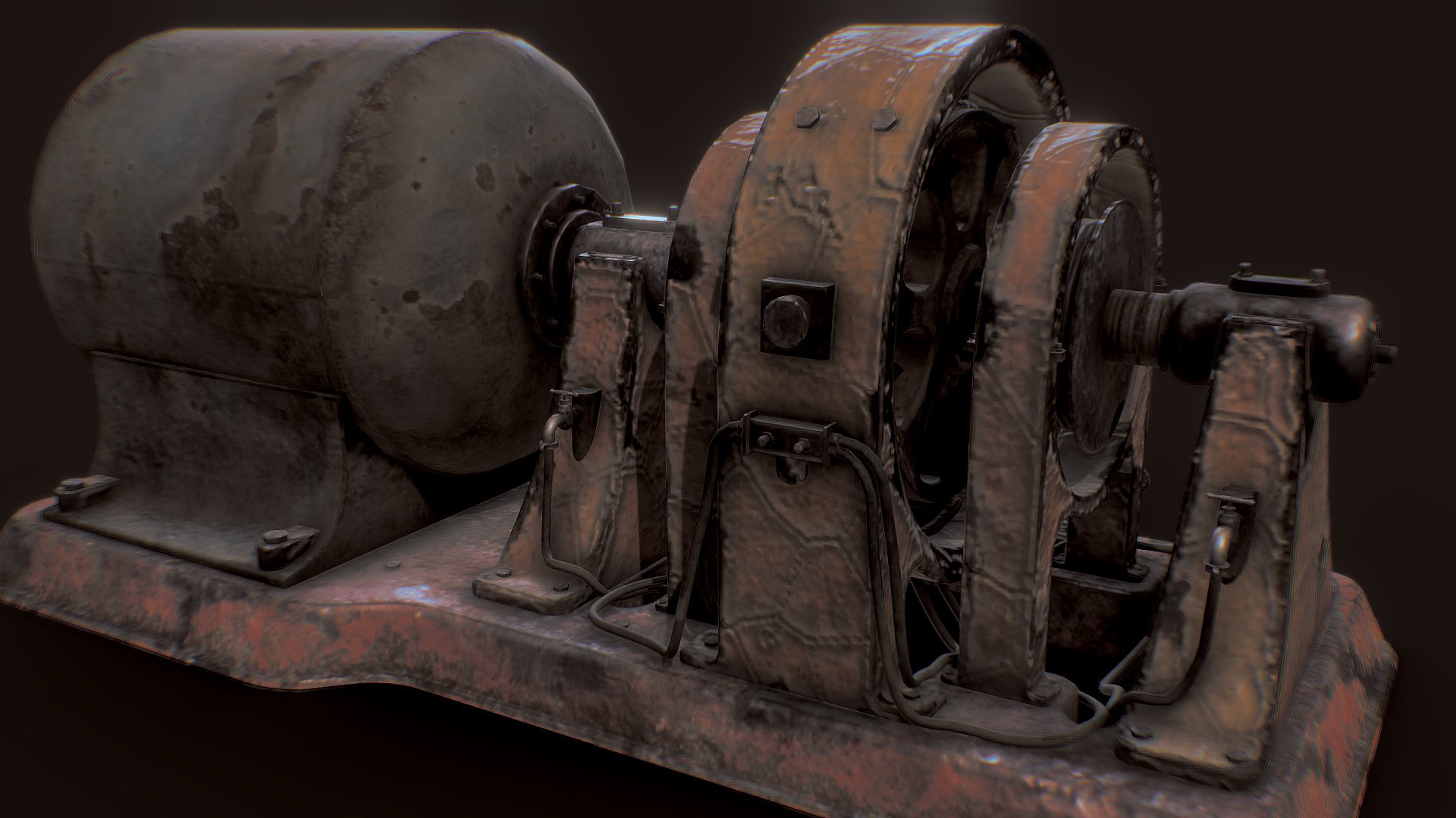 Old rusty Generator Machine 3d model