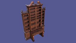 Antique Victorian Bookcase with horse top