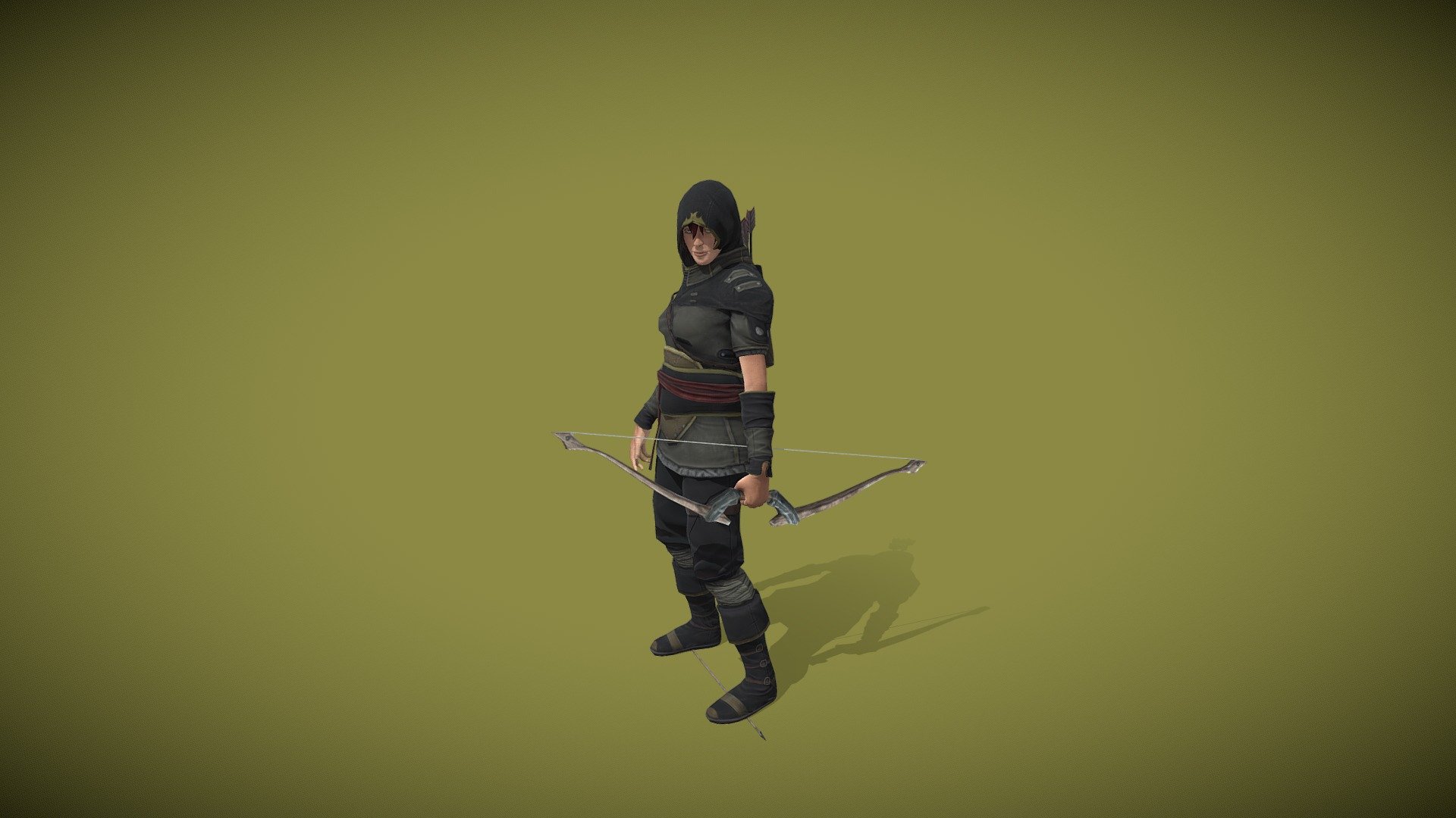 Archer Shooting Arrow from Bow in Battle 3d model