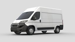 Peugeot Boxer 2014 AR/VR, LowPoly 3D Model