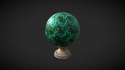 Fortune teller Malachite Crystal Ball