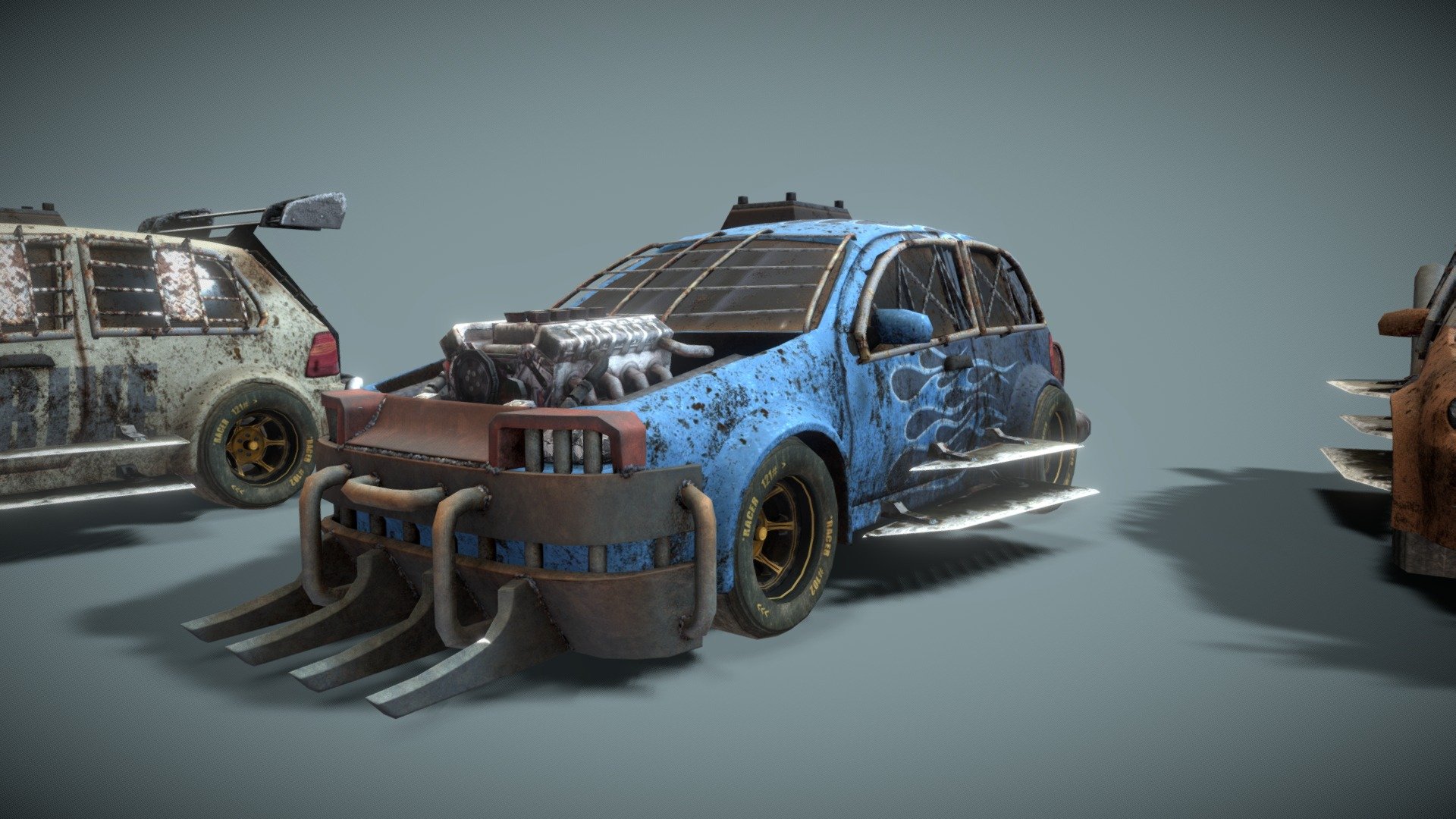 Customizable Post-Apocalyptic car 3d model