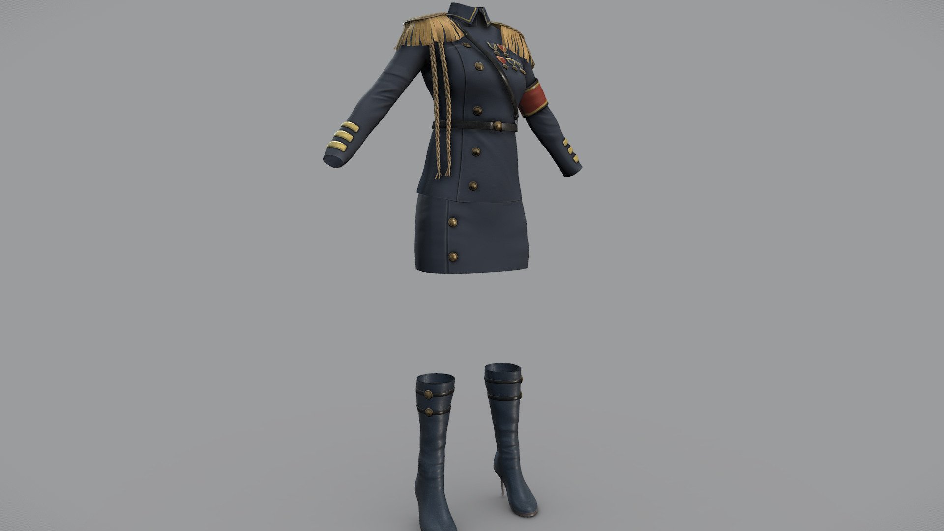 $AVE Female Military Skirt Uniform 3d model