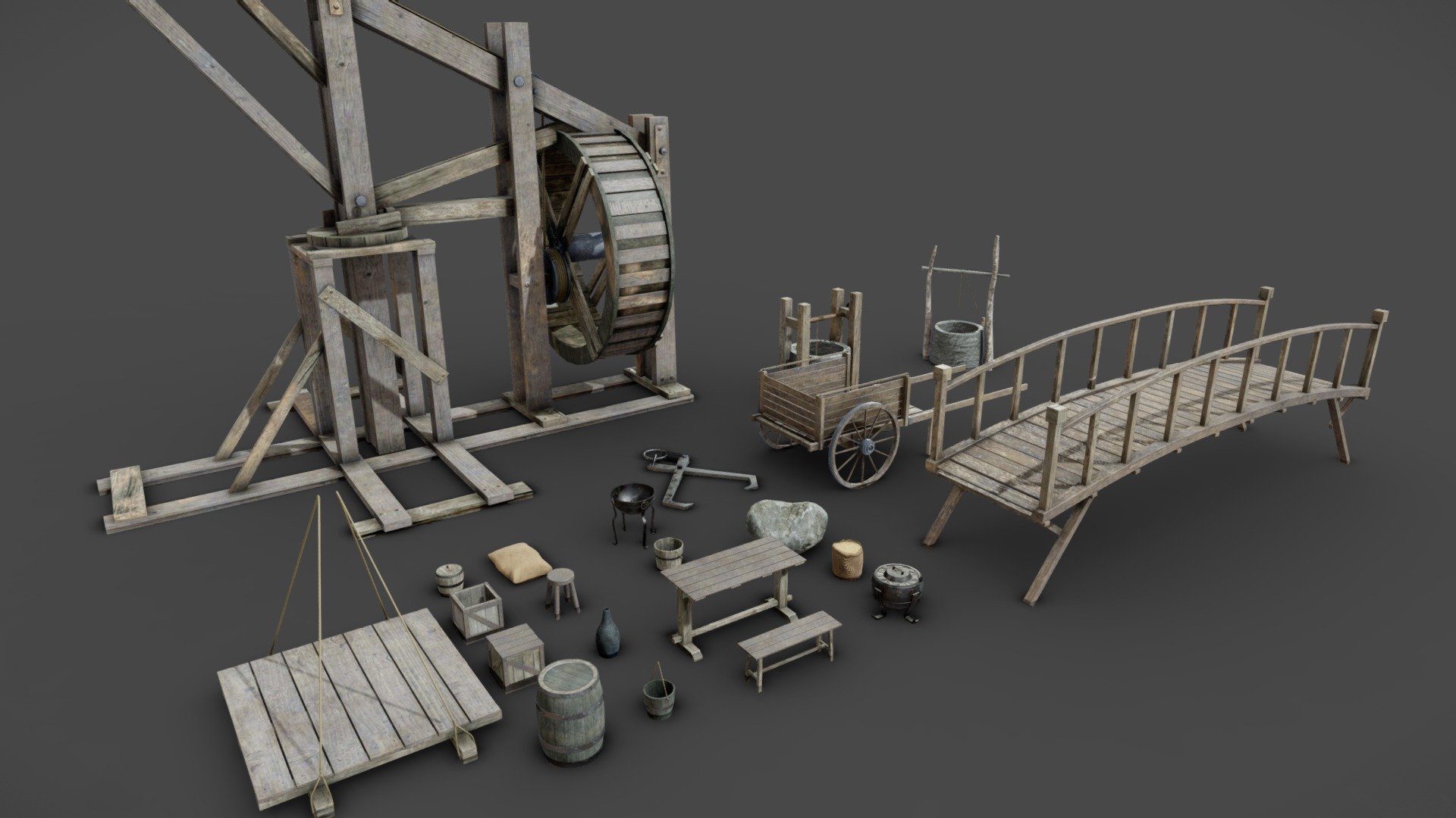 Medieval/Fantasy Props 3d model