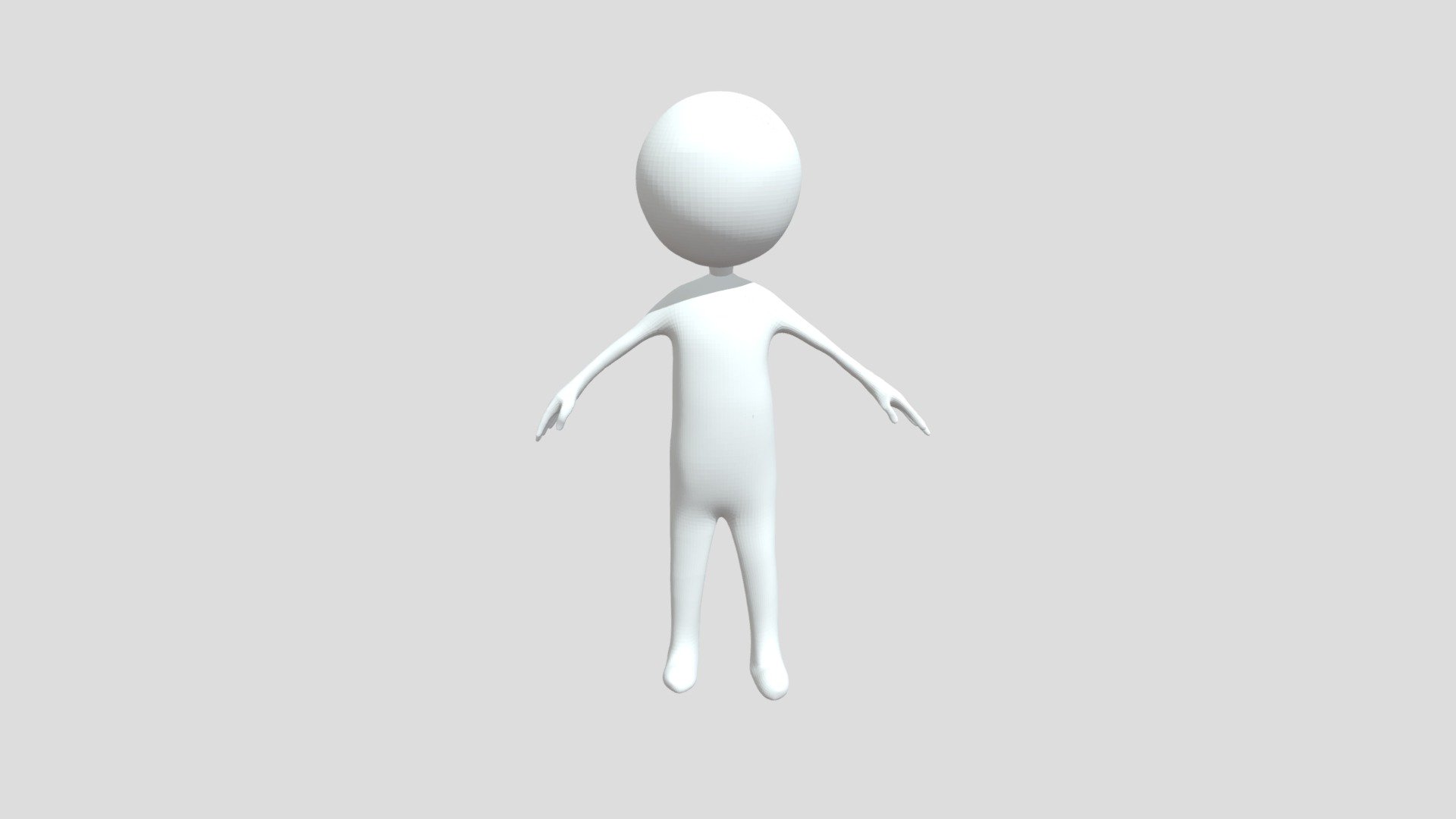 Stick man. (fully rigged) 3d model