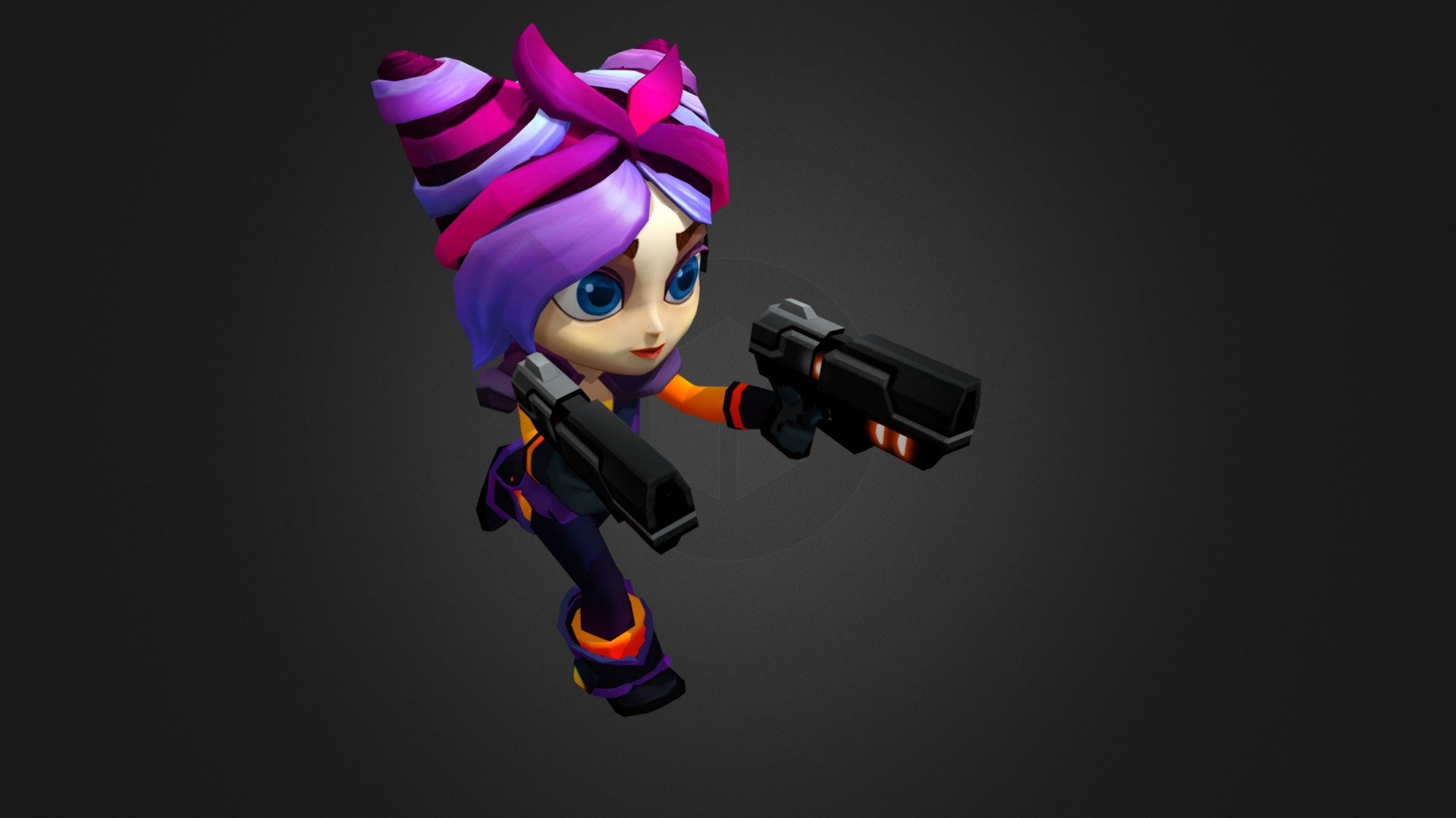 Hero Girl animated character 3d model