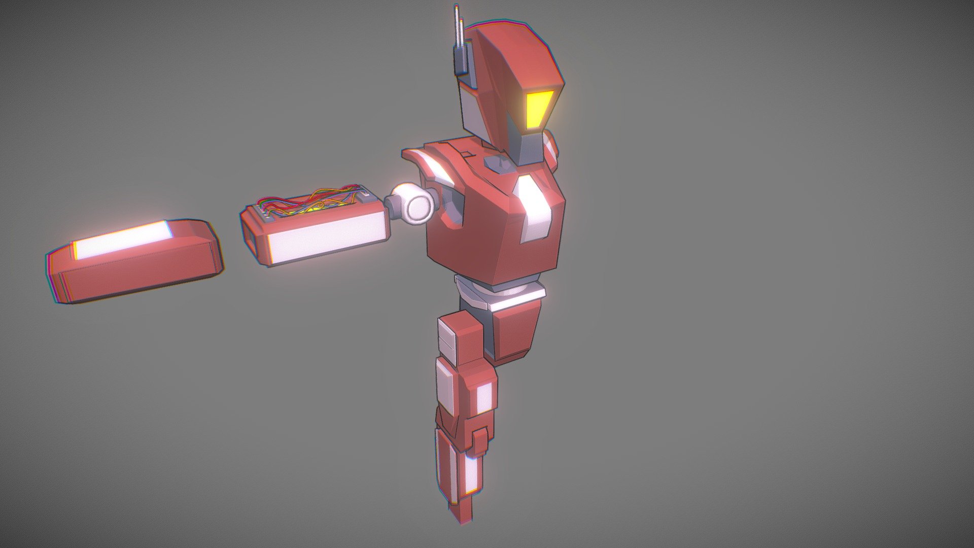 Sci-fi lowpoly Robot concept 3d model