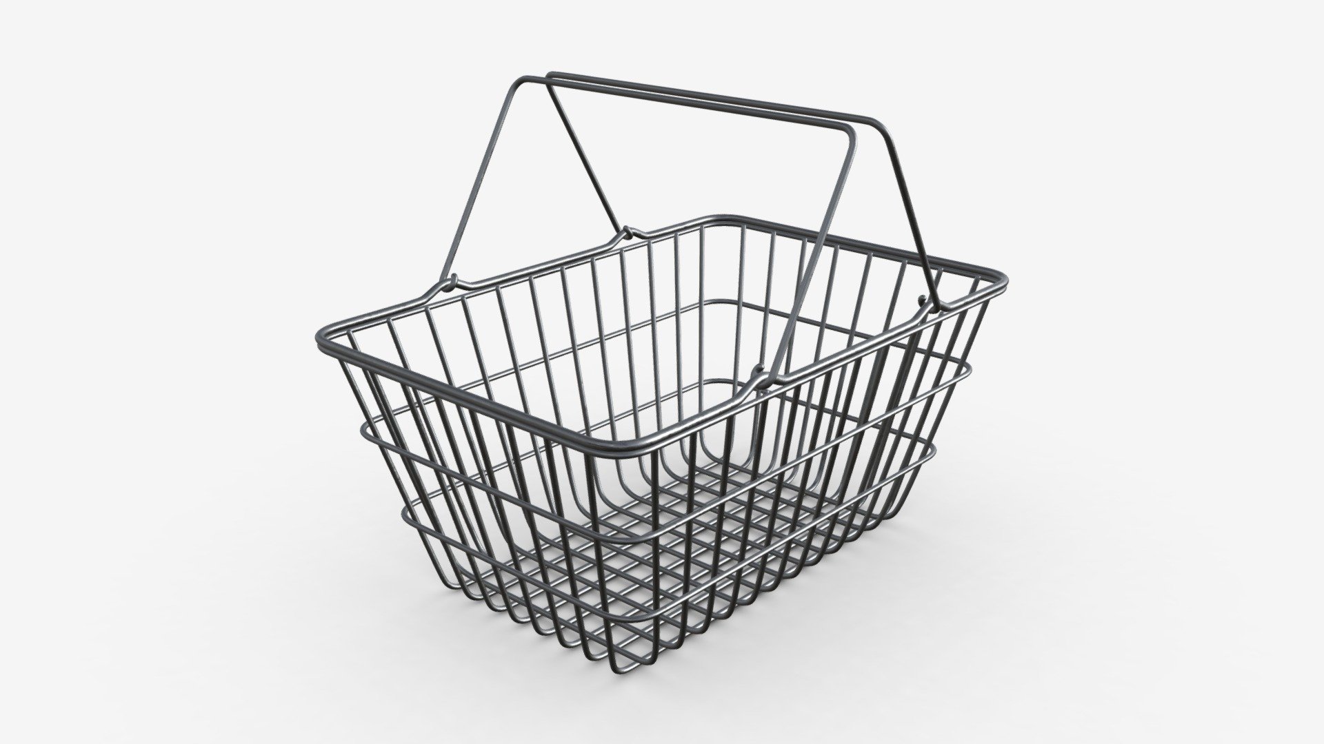 Metal shopping basket 3d model