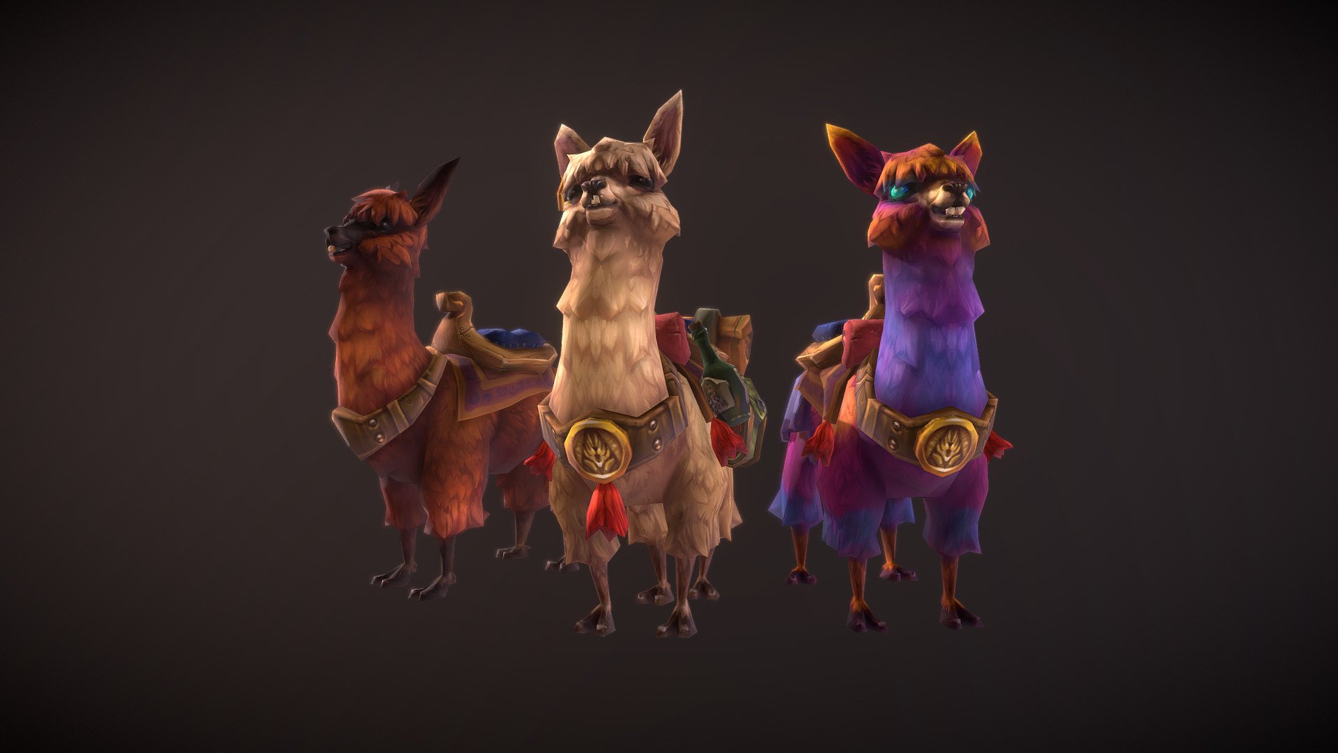 Alpaca skins 3d model