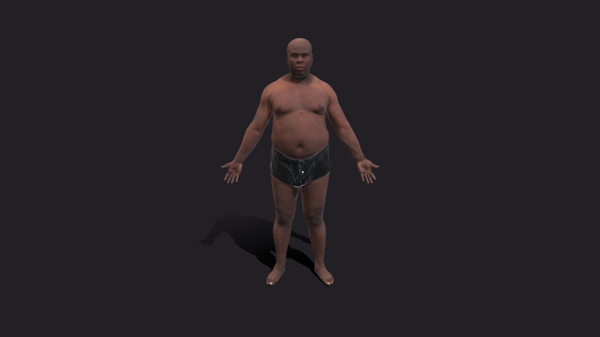 Black Fat Male 3d model