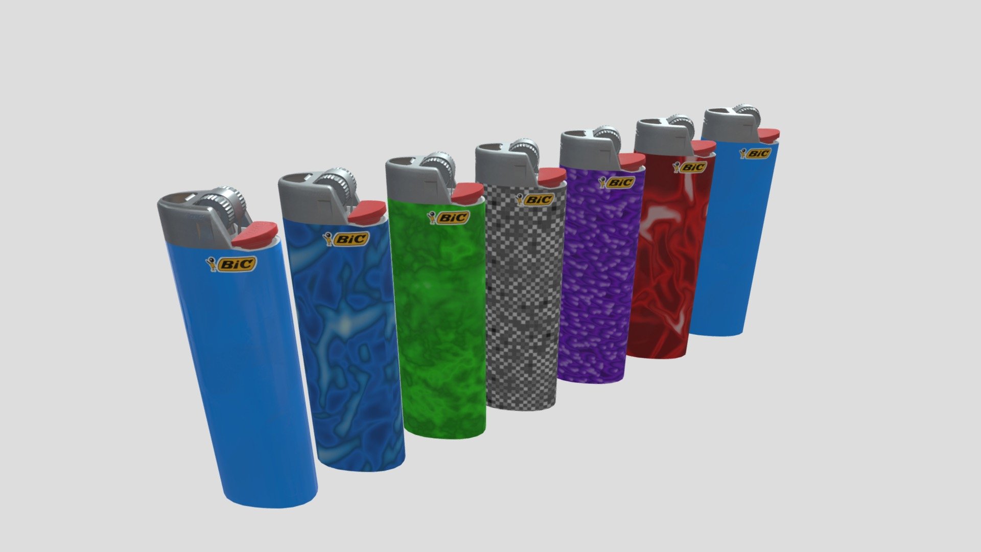 Lighter with Multiple Patterns 4K Low-poly 3d model