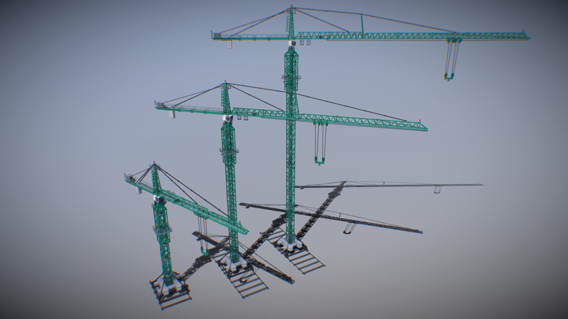 Liebherr 630 EC-H 40 Tower Crane (Green) 3d model