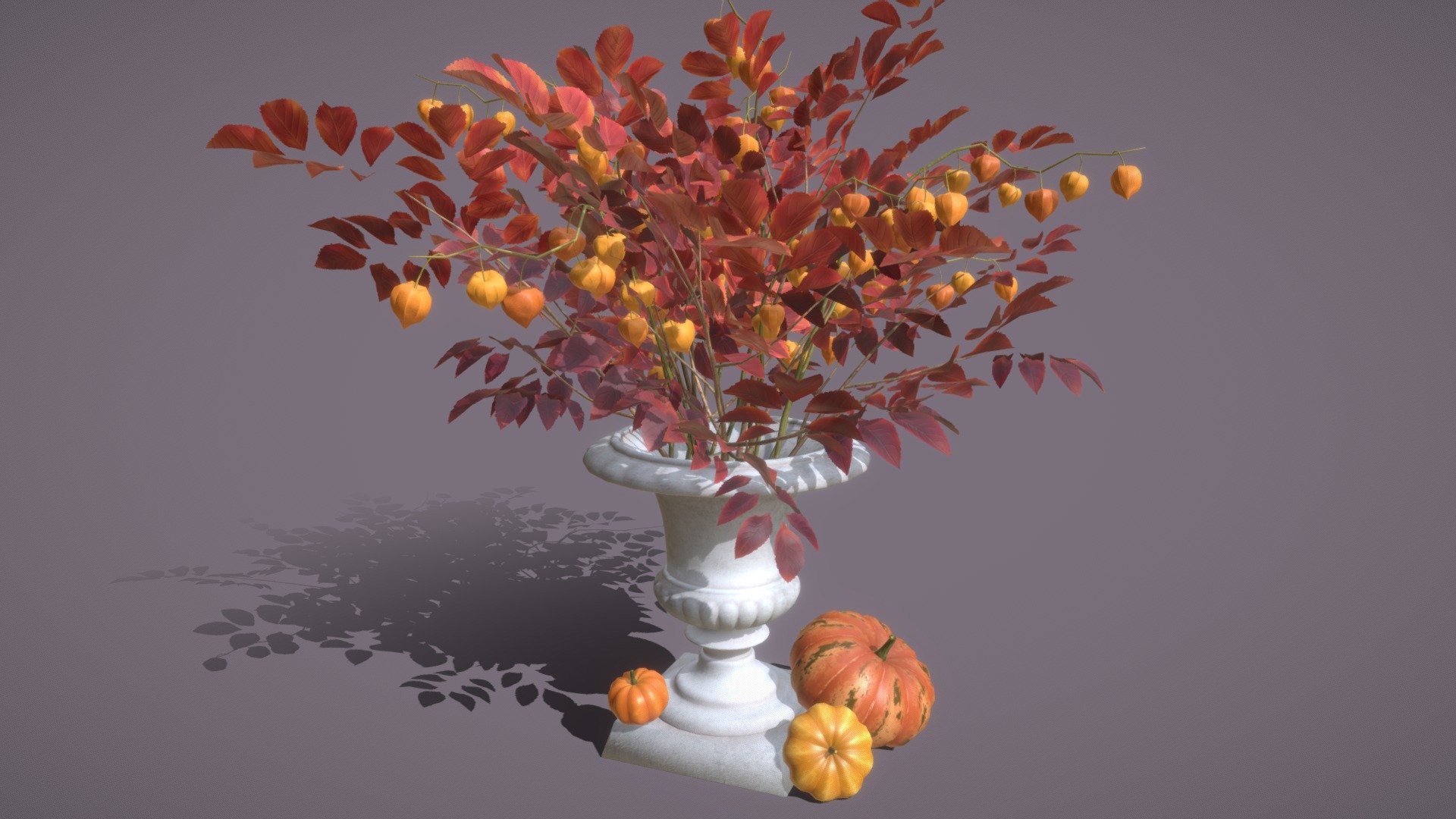 Red fall bouquet (3D) 3d model