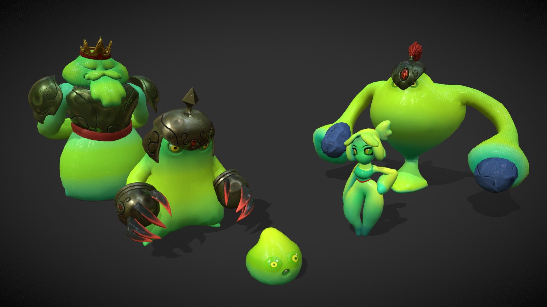 Residents of Slime Kingdom 3d model