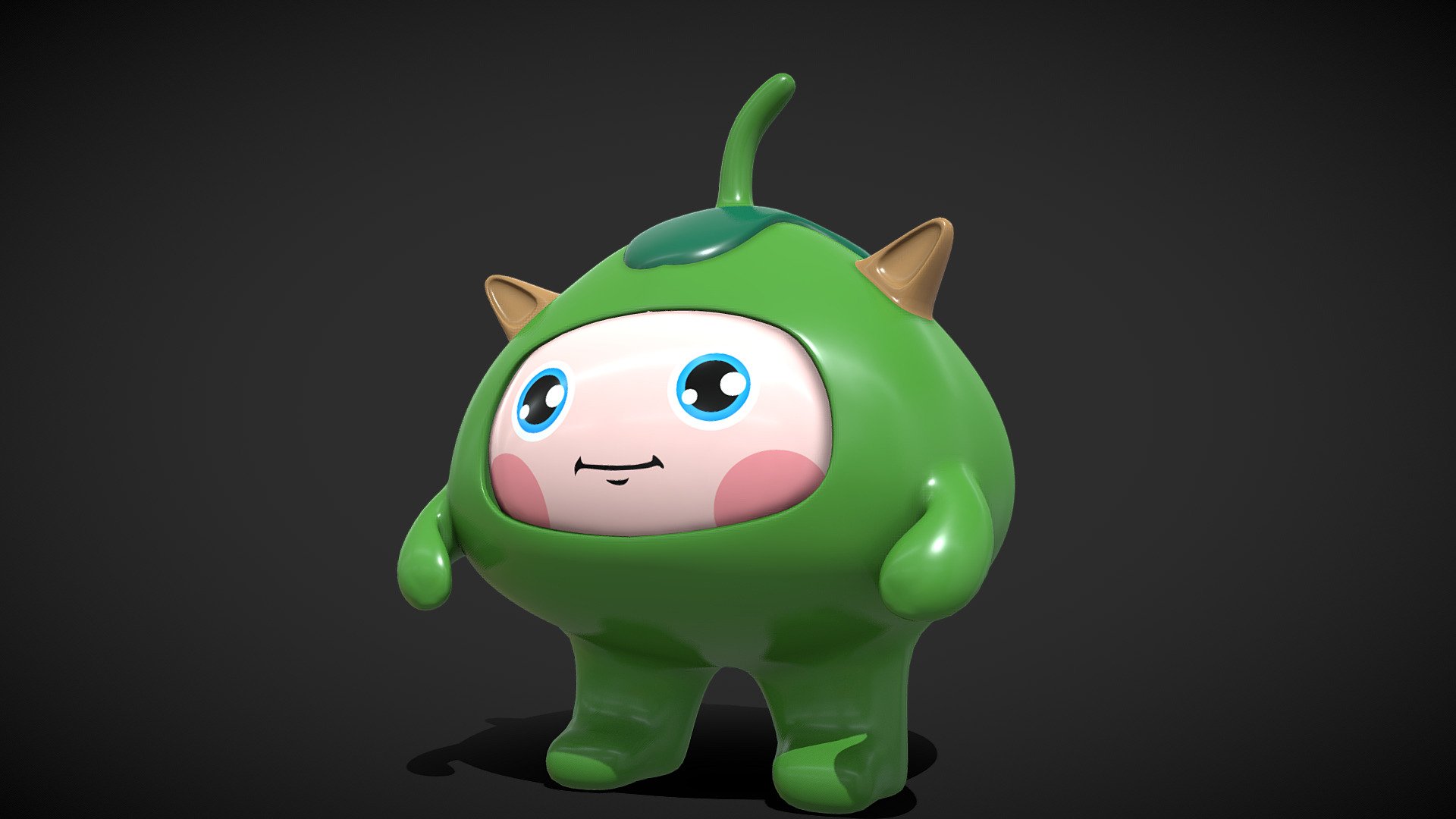 Coconut Cartoon Character 3d model