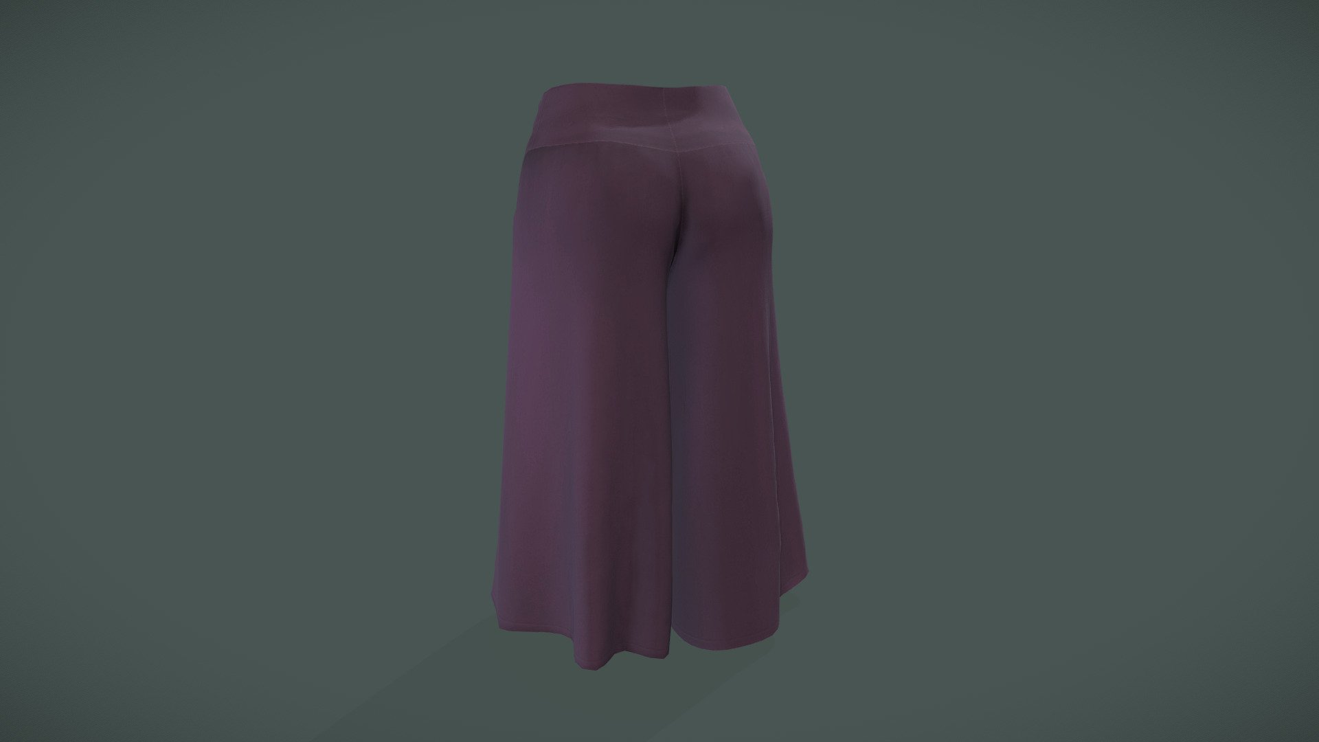 Female Gaucho Capris Pants 3d model