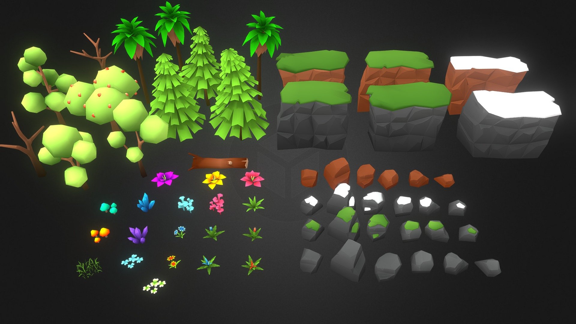 Low poly Stylized Nature Pack 3d model