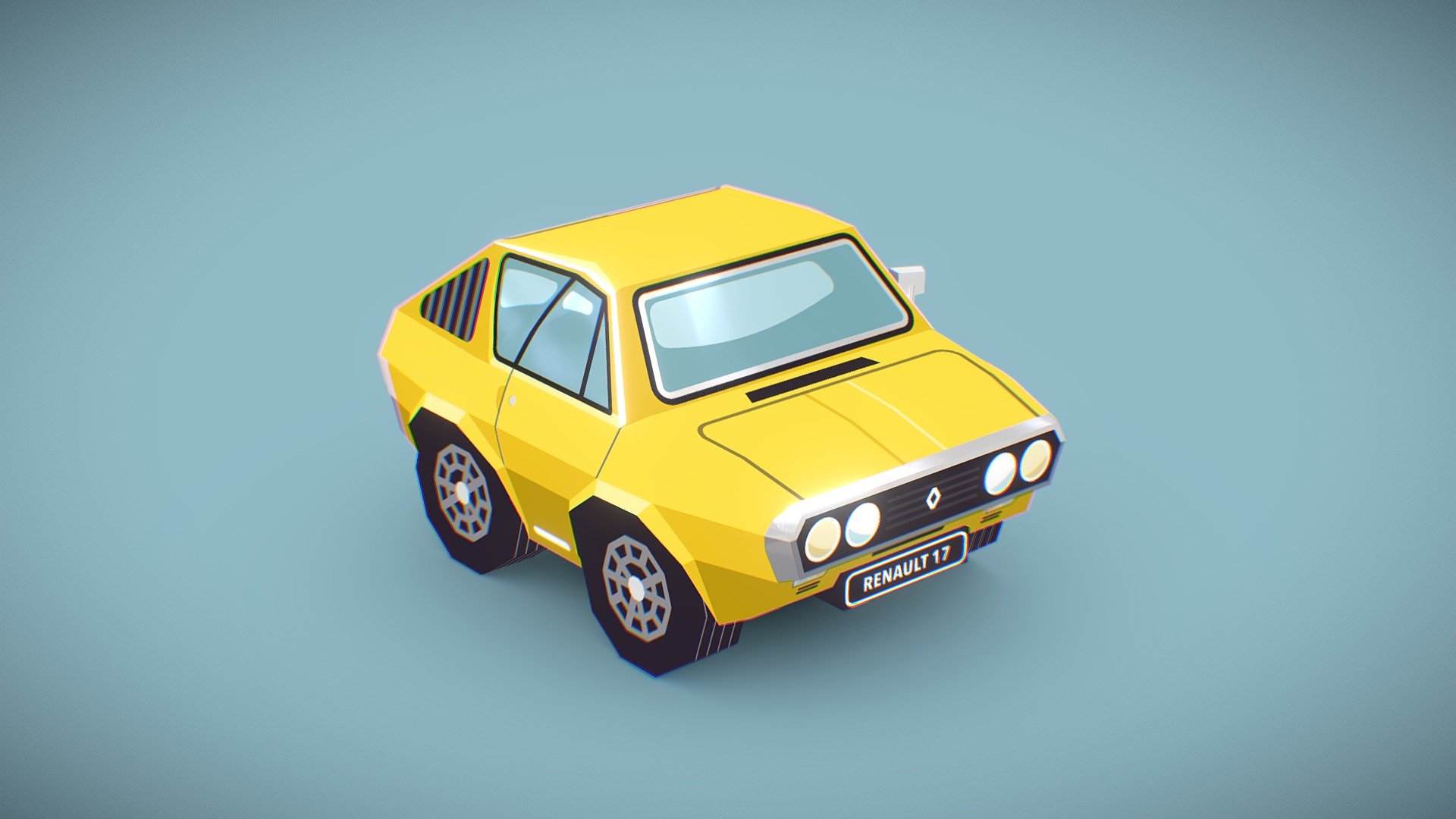 renault 17 lowpoly 3d model