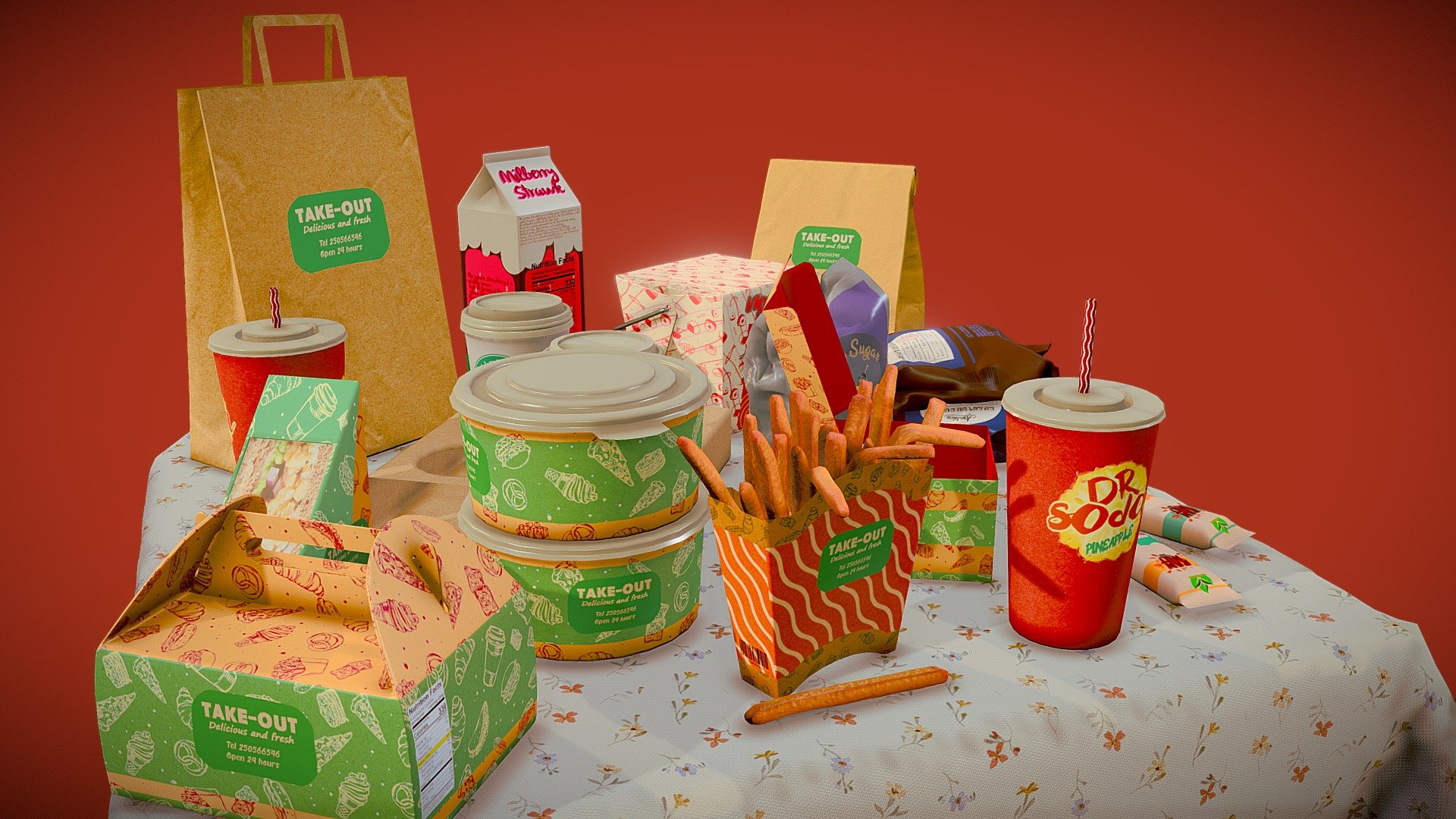 Takeaway Food 3d model