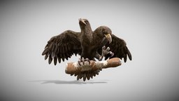 two-headed eagle Low-poly 3D model