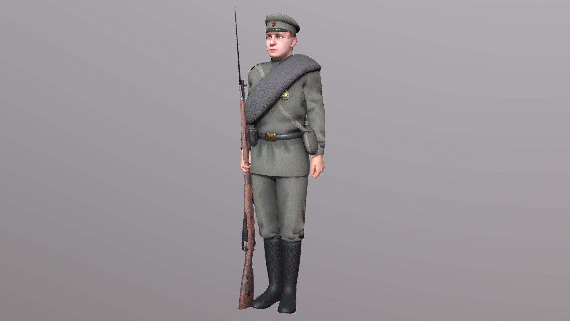 WWI Russian Soldier 3d model