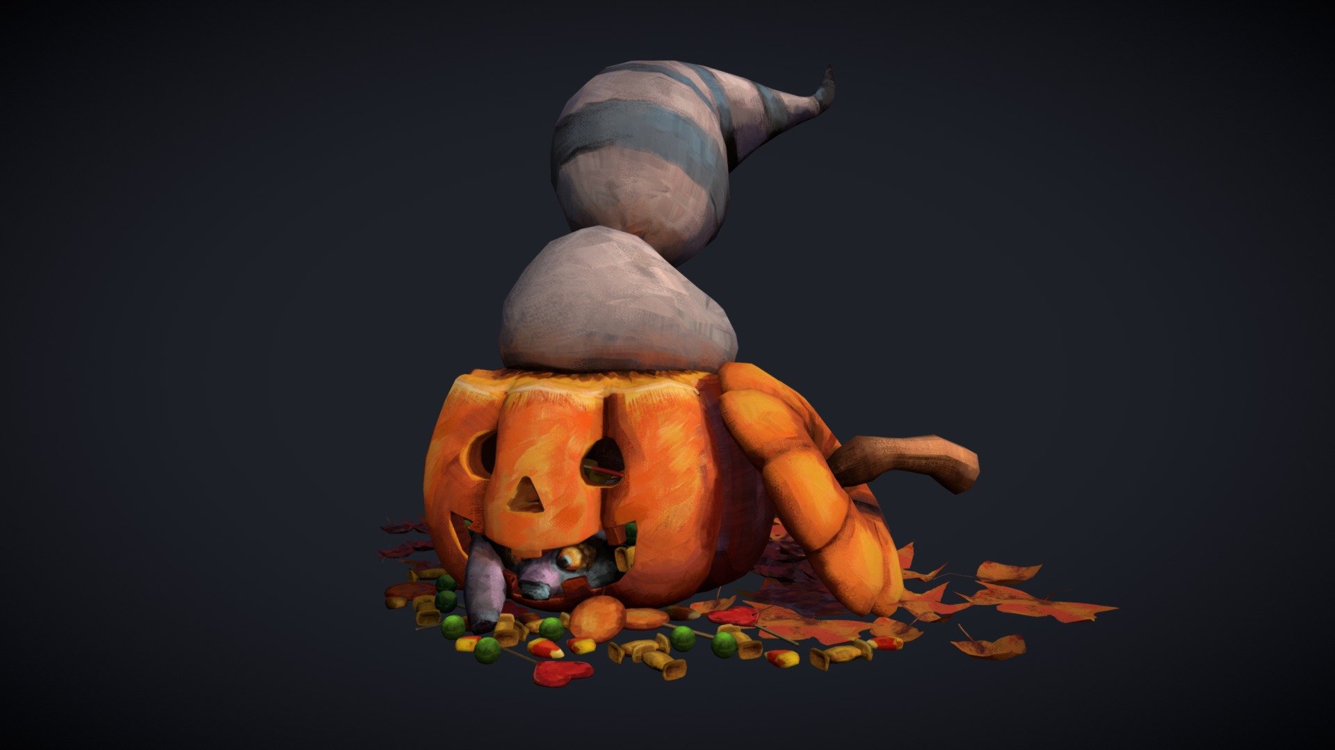 Halloween Raccoon 3d model