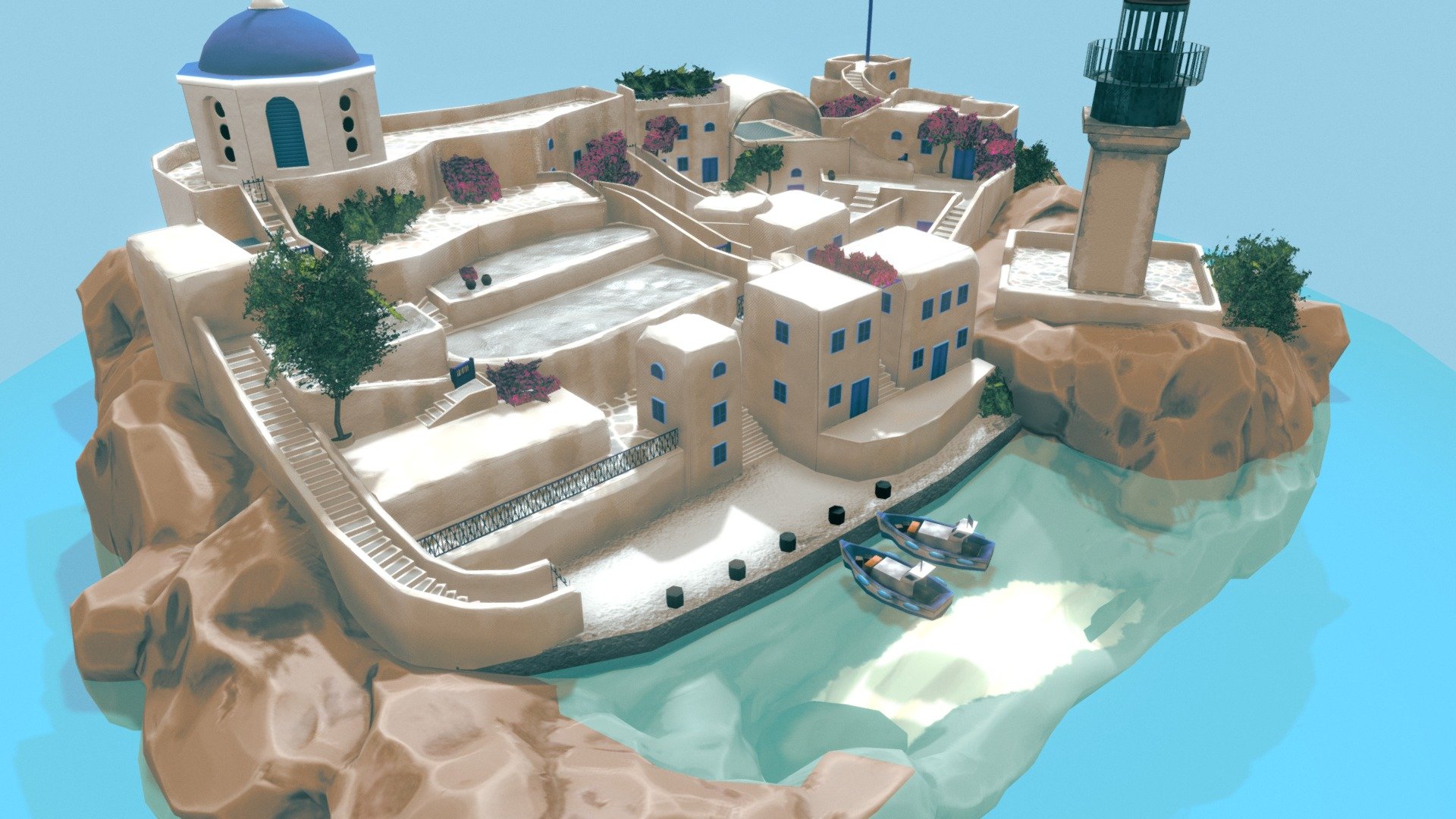 Santorini 3d model