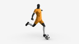 Male Mannequin in Soccer Uniform in Action 02