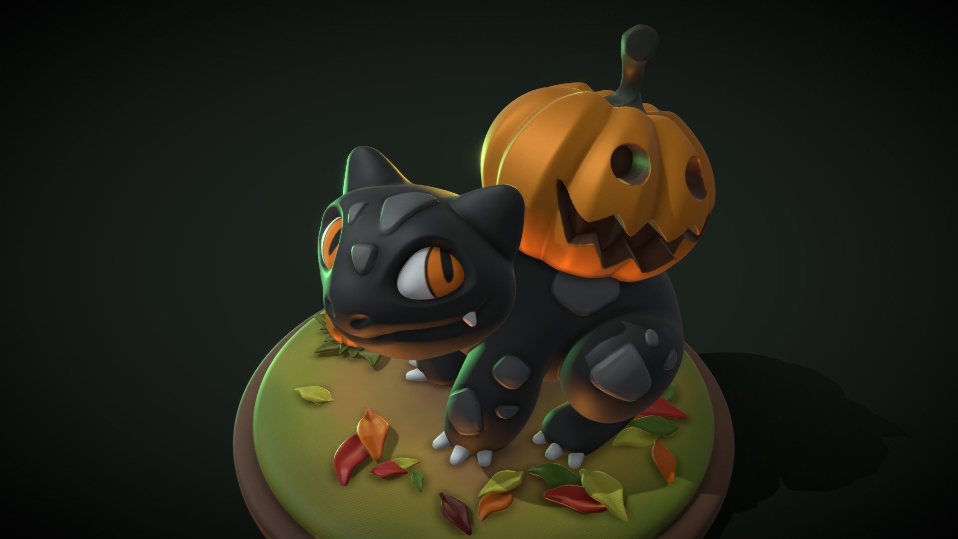 Pumpkasaur 3d model