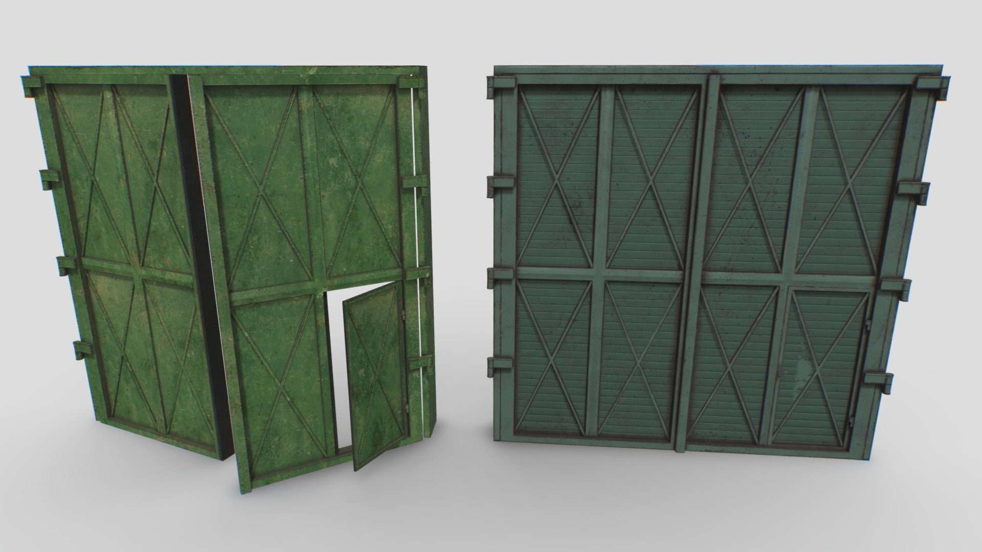 Industrial metal gate 2 3d model