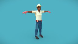 Low Poly Art Construction Worker