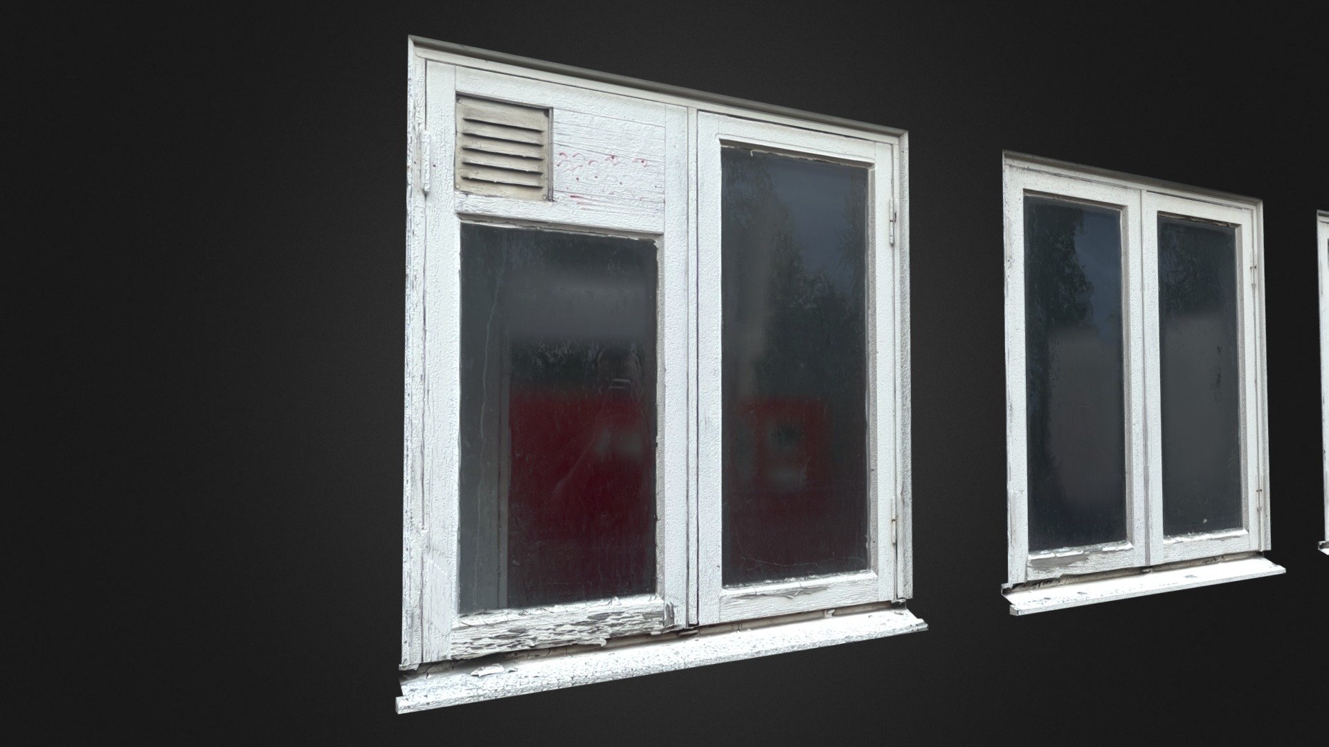 OLD PAINTED WOODEN WINDOWS 3d model