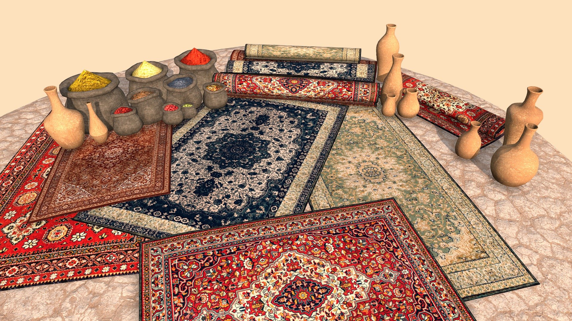 Arabian Bazaar Props 3d model