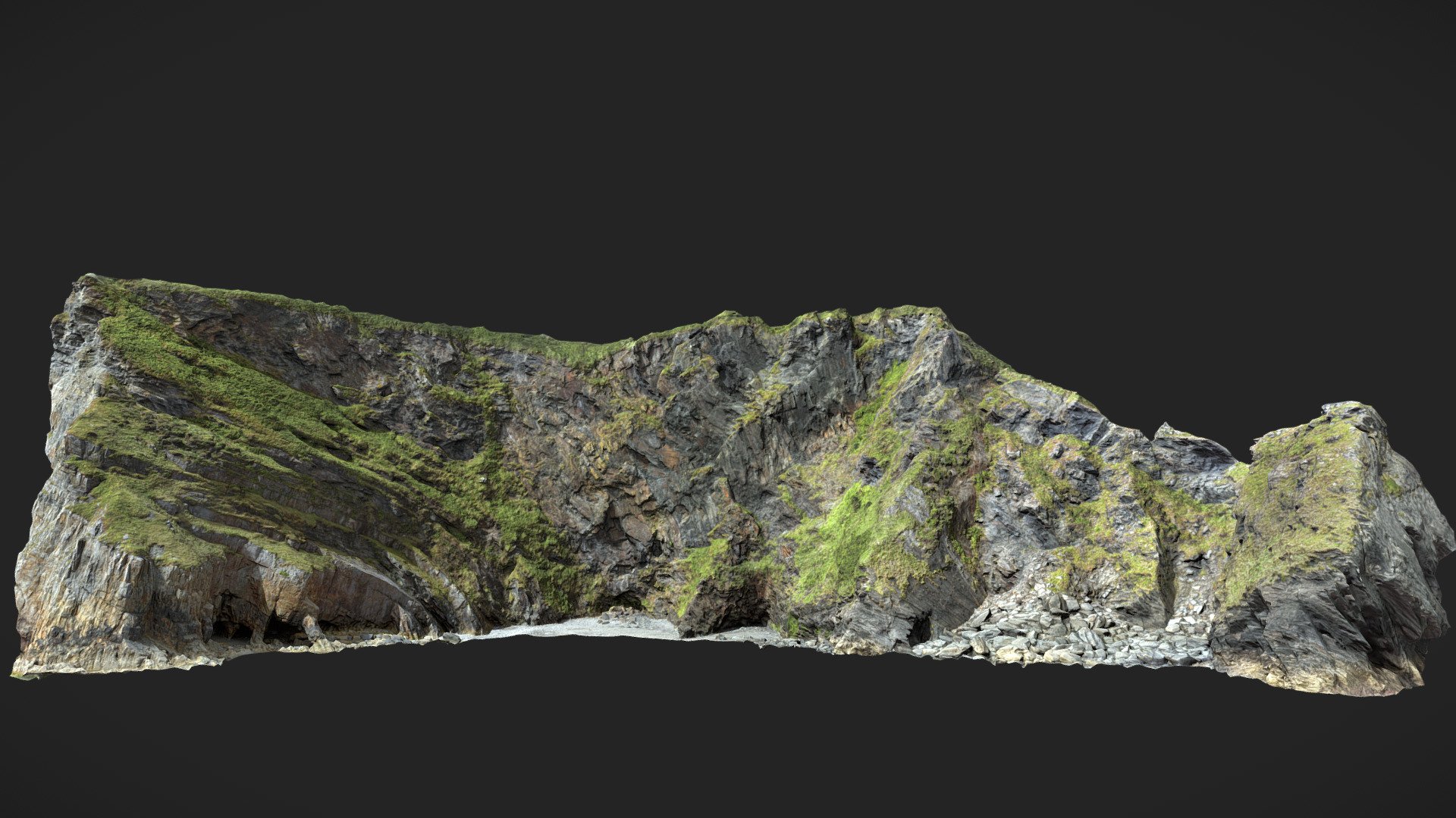 Big Coastal Ocean Cliff Scan A 3d model