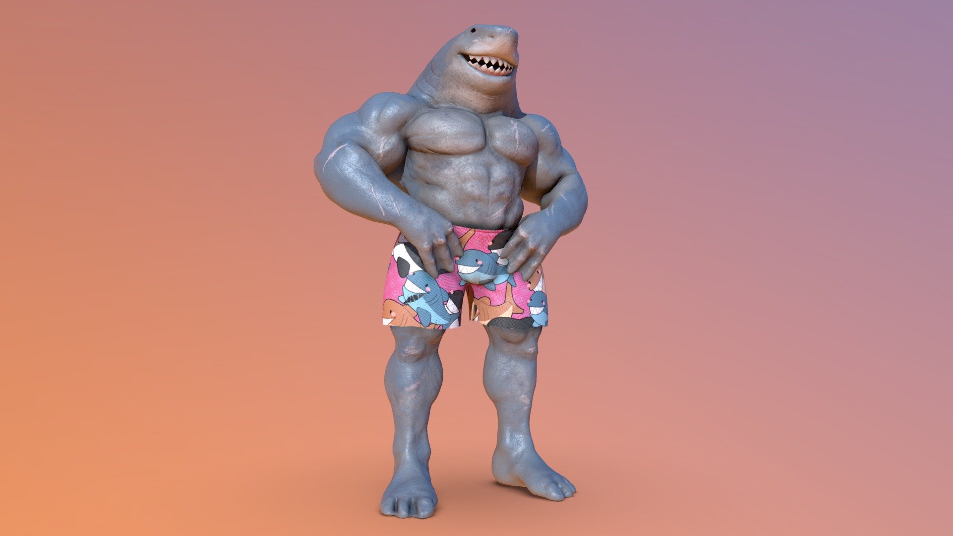 SHARK GOD (nanaue) 3d model