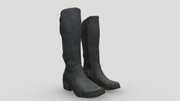 Zip-up Leather Boots for Character Clothing