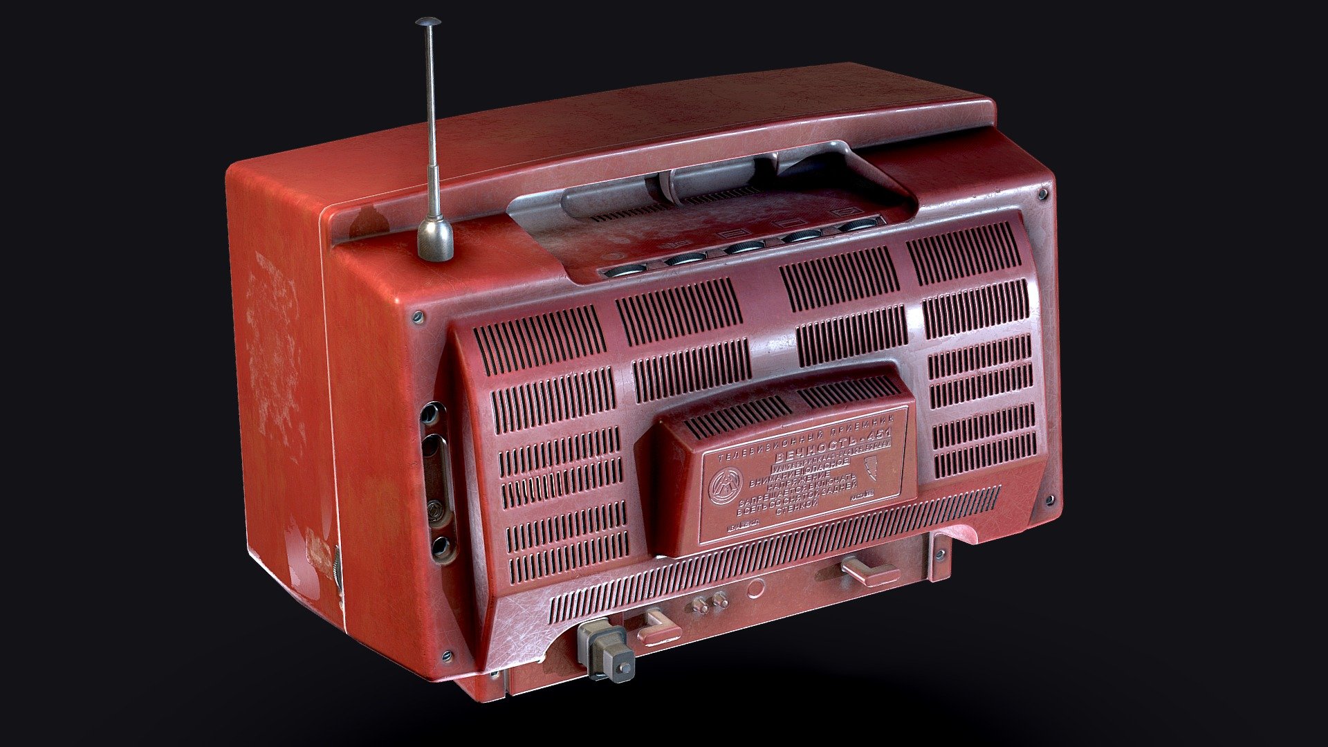 Old Retro Soviet TV 3d model