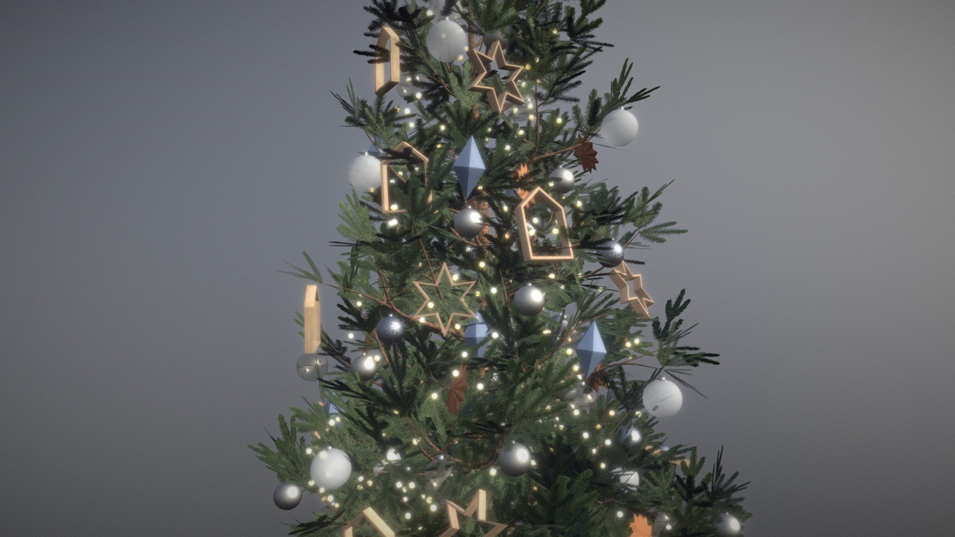 Christmas tree in scandi style 3d model