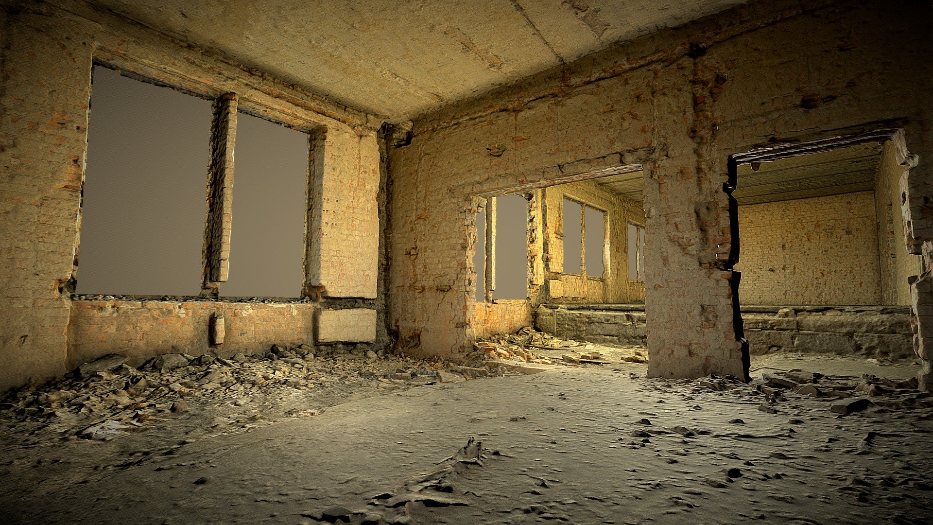 Room with two levels under renovation 3d model