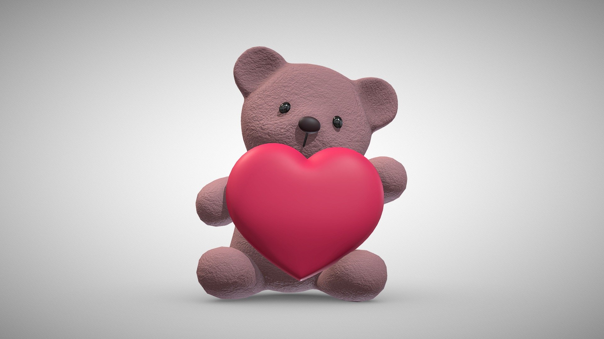 Teddy bear With Heart 3d model