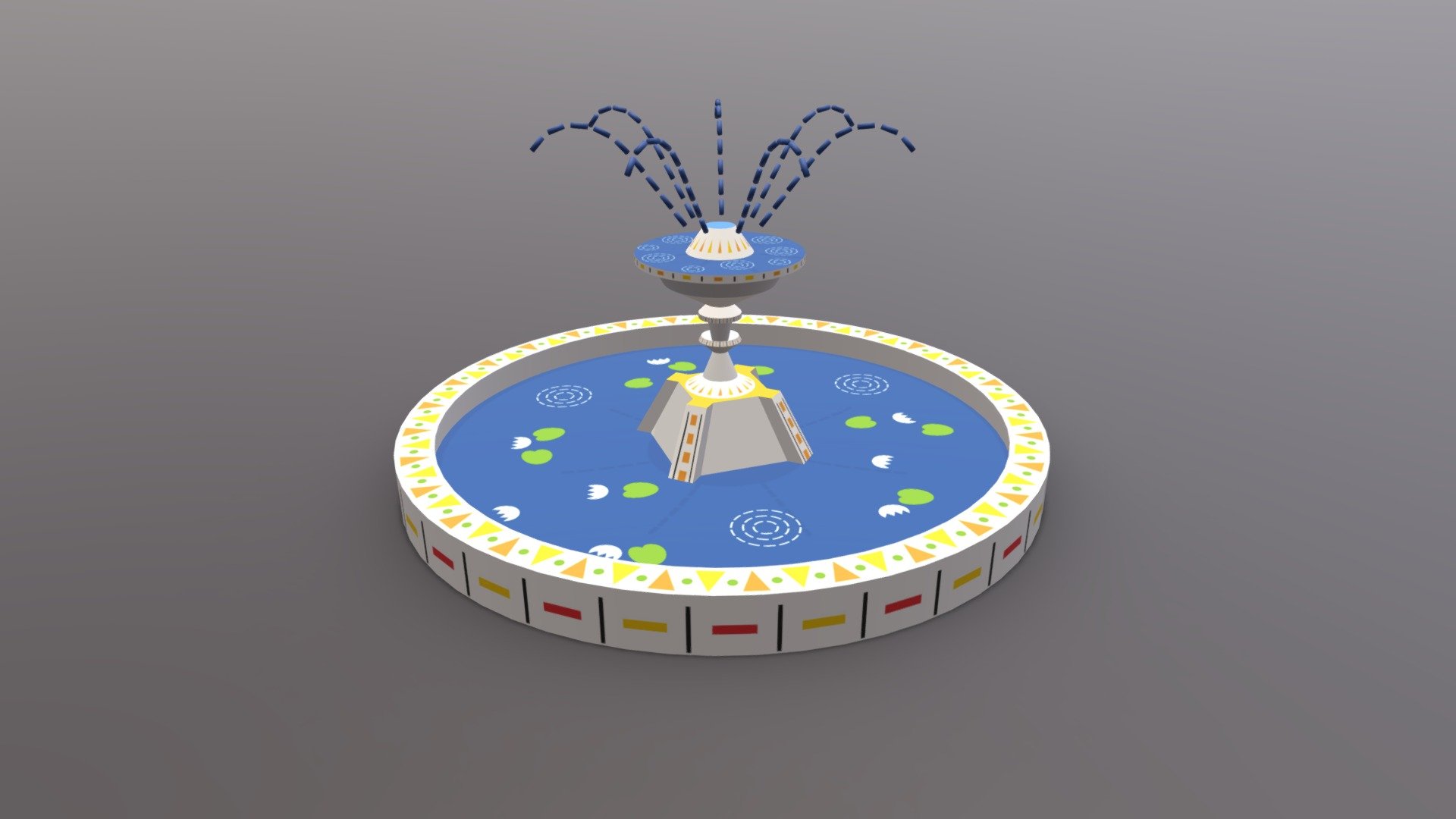 Cartoon Fountain 3d model