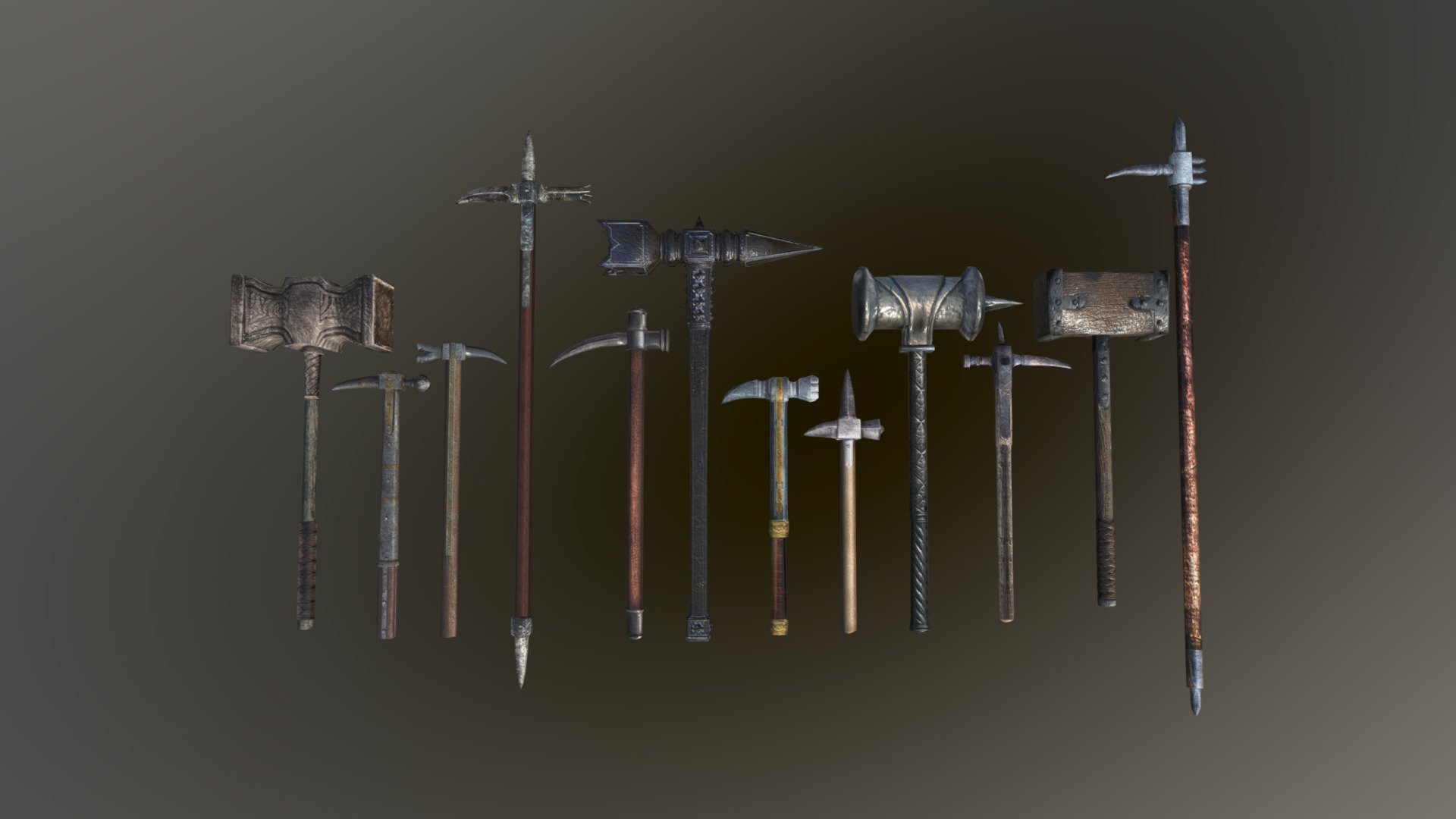 Set of Warhammers 3d model