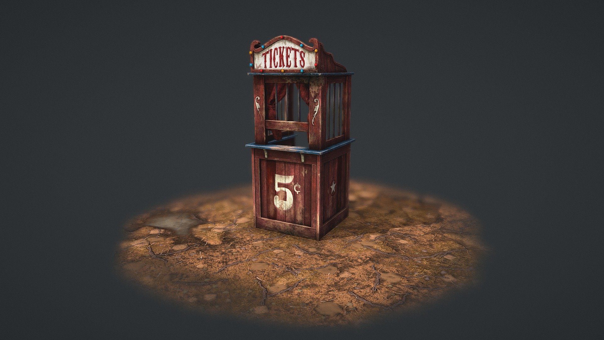 1940s Ticket Booth 3d model