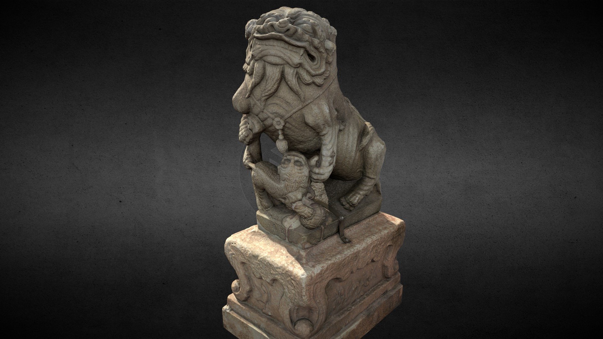 Lion-Statue-037F-梧棲朝元宮 3d model